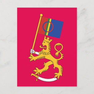 Carte Postale Leijona ja Saamen lippu -postikortti
