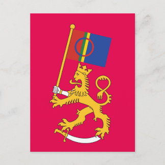 Carte Postale Leijona ja Saamen lippu -postikortti