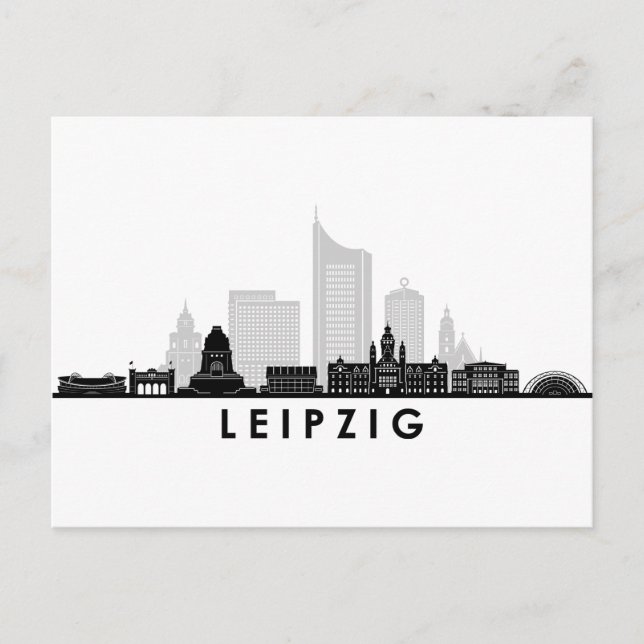 Carte Postale LEIPZIG University Allemagne City Skyline Silhouet (Devant)