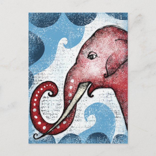 Carte postale L'éléphant voudrait dire un mot (Devant)