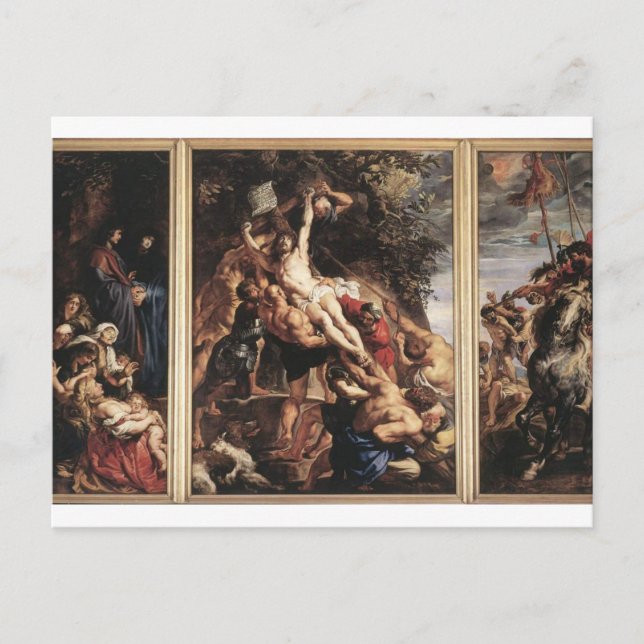Carte Postale L'élévation de la Croix de Pierre Paul Rubens Post (Devant)