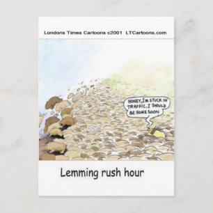 Carte Postale Lemmings Rush Hour Drôle