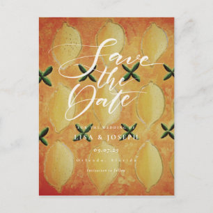 Carte Postale Lemons Country Script Enregistrer la date