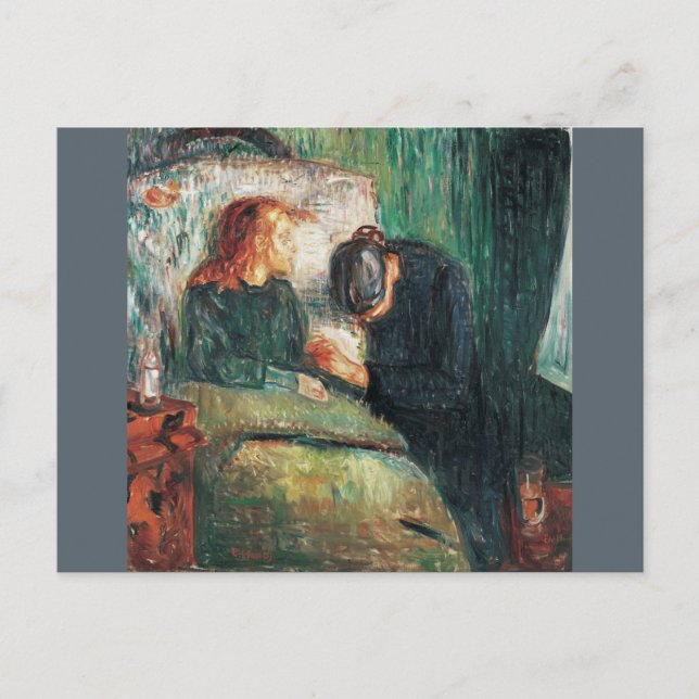 Carte Postale L'enfant malade d'Edvard Munch, montre Sofie à ell (Devant)