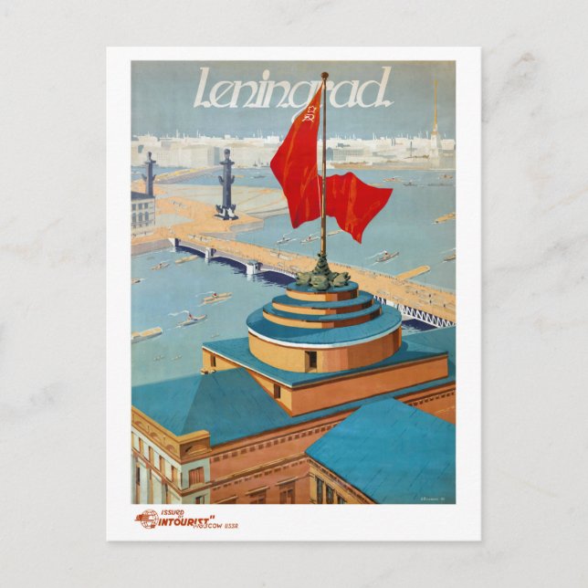 Carte Postale Leningrad Poster vintage URSS restauré (Devant)