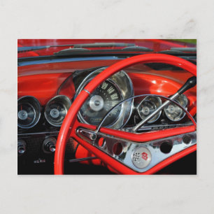 Carte Postale Lenkrad vom Oldtimer