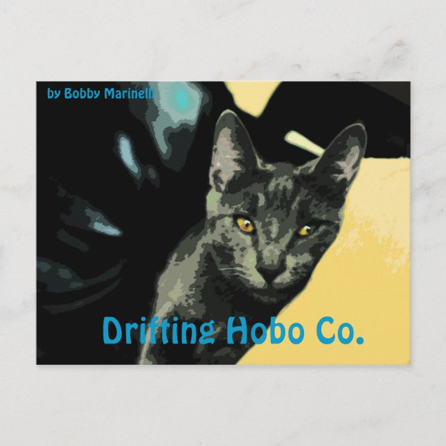 Carte Postale Lennon Cat Postcard Drifting Hobo co. (Devant)