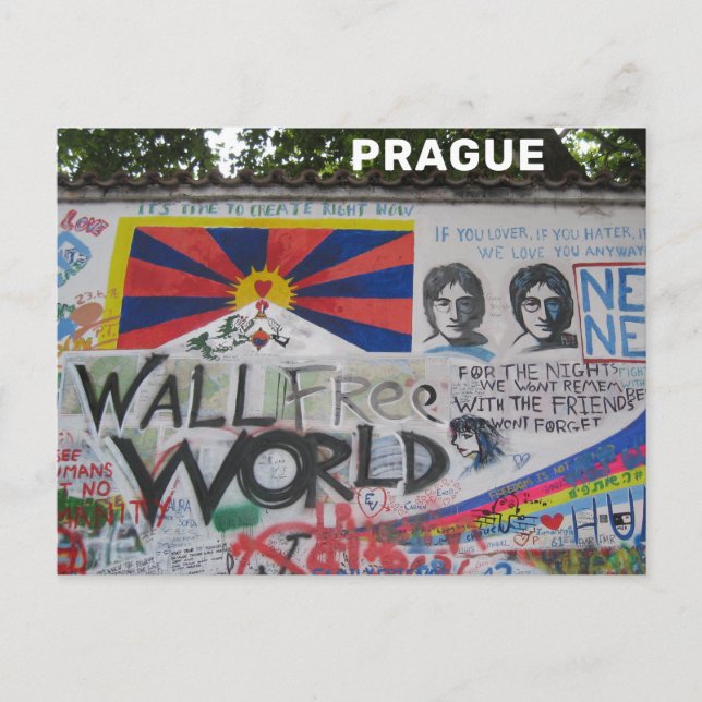 Carte Postale Lennon Wall Prague République tchèque Voyage (Devant)