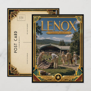 Carte Postale Lenox Massachusetts Art Déco vintage de l'âge d'or