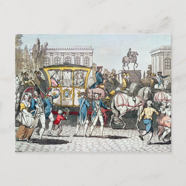 Carte Postale L'entrée de Louis XVI à Paris (Devant)
