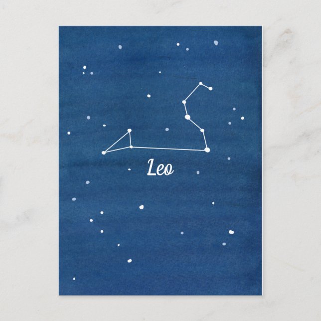 Carte Postale Leo Constellation Stars Indigo Blue (Devant)