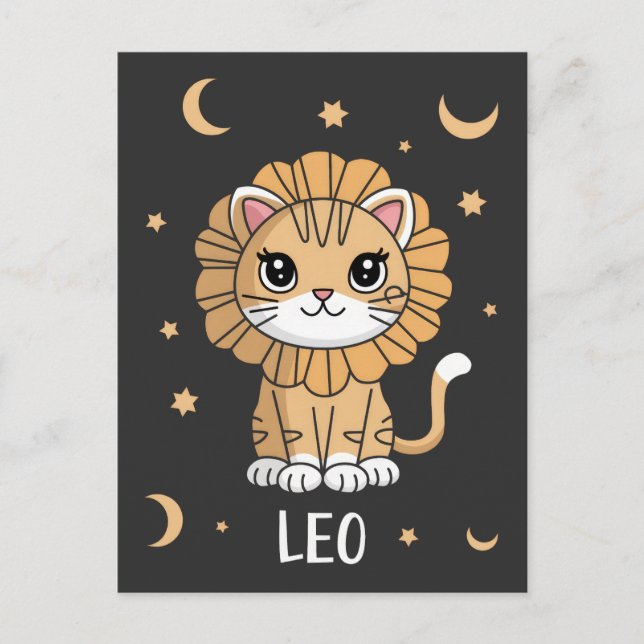 Carte Postale Leo Kitten : Une étoile rugissante adorable Leo Zo (Devant)