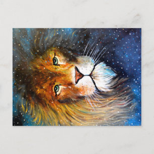 Carte Postale Leo, the star lion.