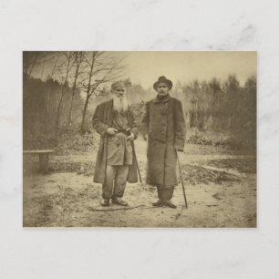 Carte Postale Leo Tolstoï et l'auteur Maxim Gorky