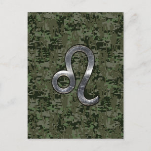 Carte Postale Léo Zodiac Connexion Camouflage numérique vert