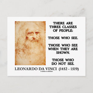 Carte Postale Léonard De Vinci Citation De Trois Classes De Pers