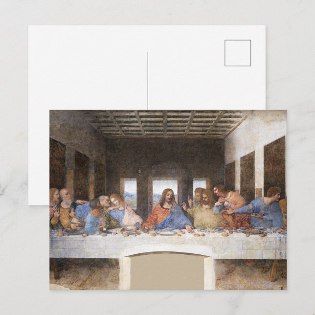 Carte Postale Léonard de Vinci La Cène Beaux-Arts (Devant / Derrière)