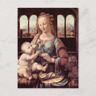 Carte Postale Léonard de Vinci - Madonna avec la Carnation