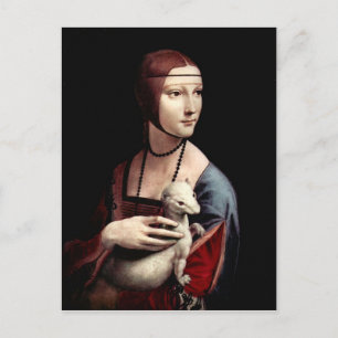 Carte Postale Léonard de Vinci - Portrait d'une dame avec Ermine