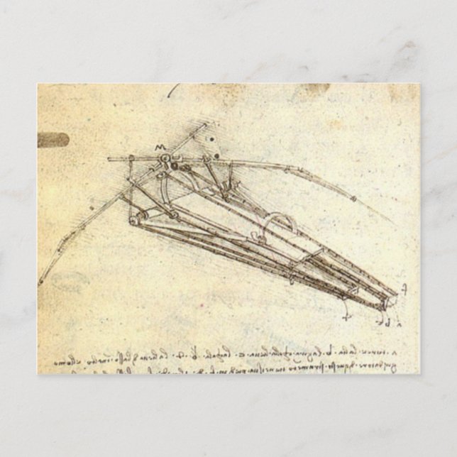 Carte Postale Leonardo da Vinci - Conception pour une machine à  (Devant)
