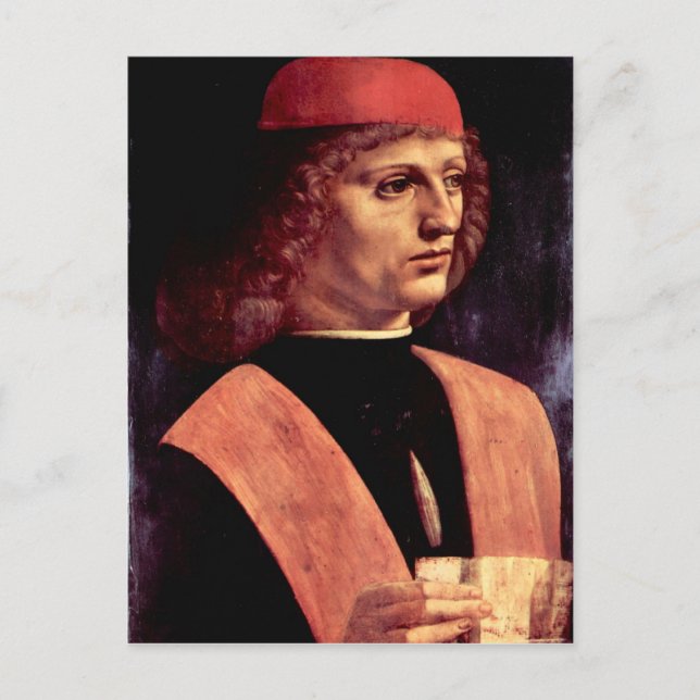Carte Postale Leonardo da Vinci - Portrait d'un musicien (Devant)