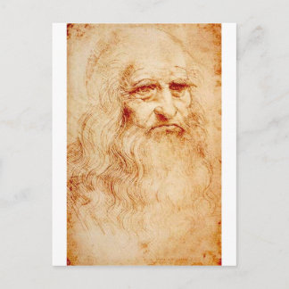 Carte Postale Leonardo da Vinci, soi-disant autoportrait.