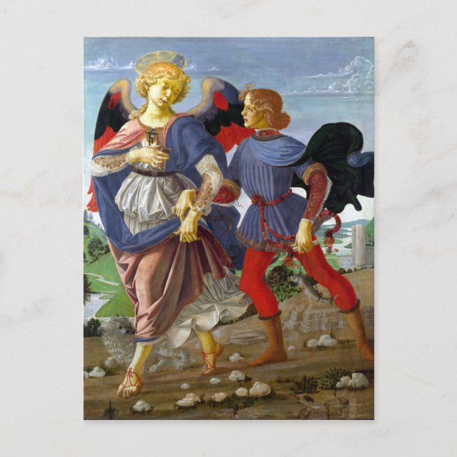 Carte Postale Leonardo da Vinci Tobias et l'Ange (Devant)