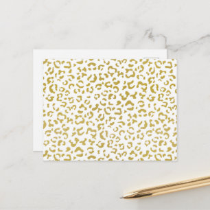 Carte Postale Leopard d'or, Parties scintillant d'or, Empreinte