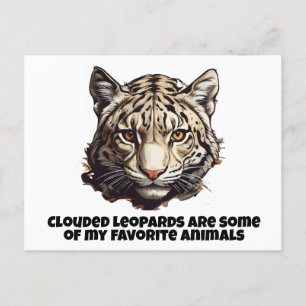 Carte Postale léopard léopard nuageux animal favori