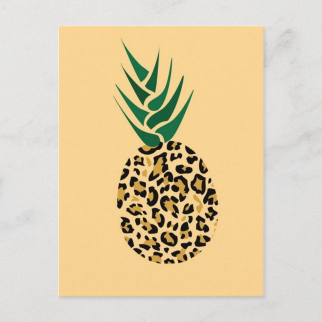 Carte Postale Leopard ou ananas ? Illusion amusante (Devant)
