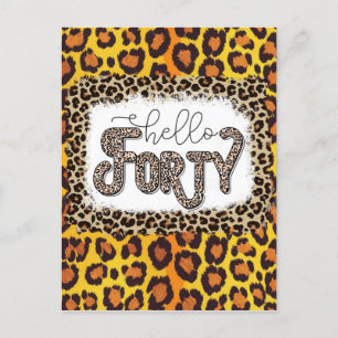 Carte Postale Leopard Poster de animal 40th Birthday Card Élégan