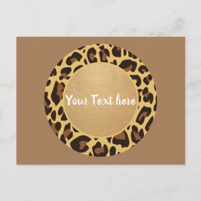 Carte Postale Leopard Poster de animal Motif Cercle Mode Beauté (Devant)