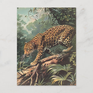 Carte Postale Leopard Vintage