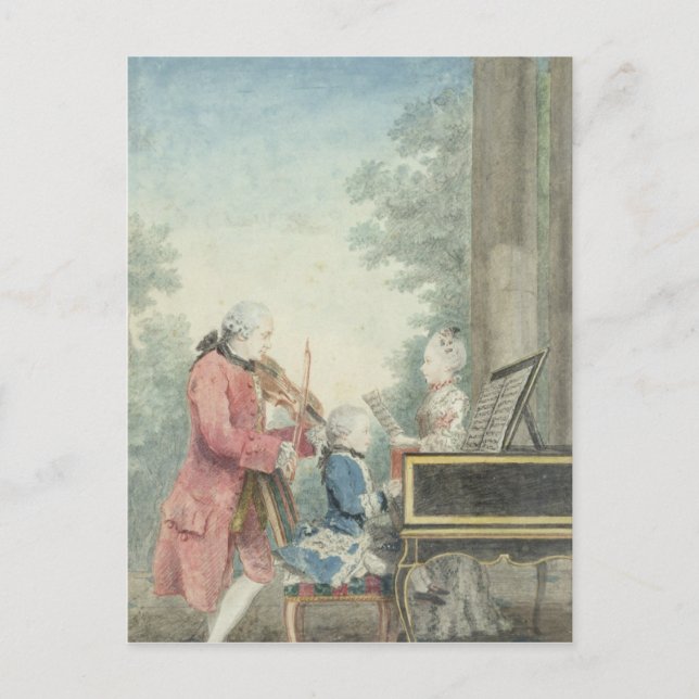 Carte Postale Leopold Mozart et ses enfants Wolfgang (Devant)