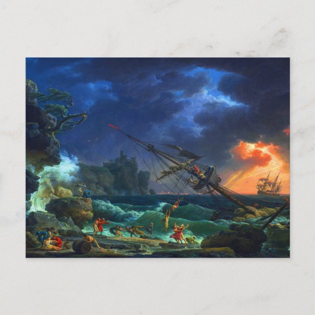 Carte Postale L'épave par Claude-Joseph Vernet (Devant)