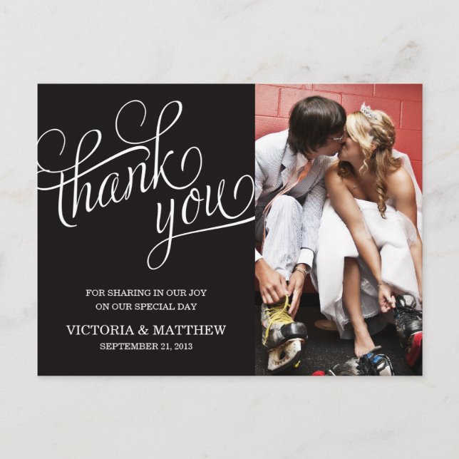 CARTE POSTALE L'ÉPOUSANT INCLINÉE DE MERCI DE (Devant)