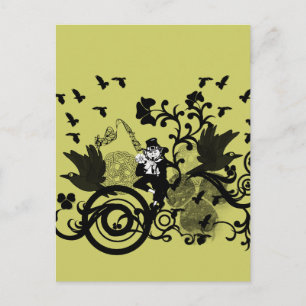 Carte Postale Leprechaun en noir