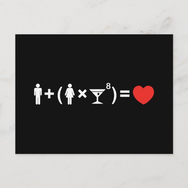 Carte Postale L'équation d'amour pour les femmes (Devant)