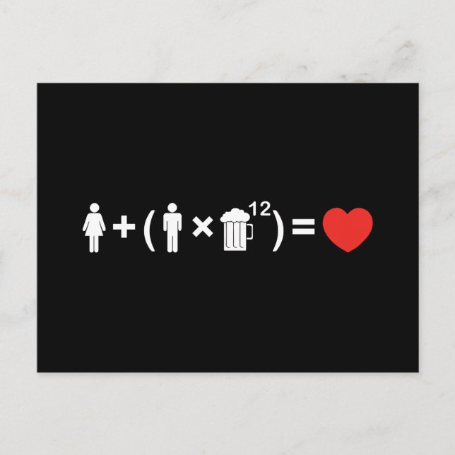 Carte Postale L'équation d'amour pour les hommes (Devant)