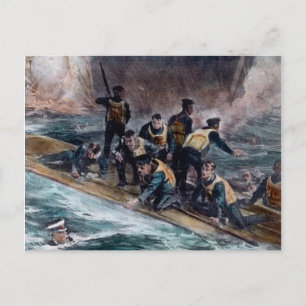 Carte Postale L'équipage Titanic du SGR s'échappe des puits de B