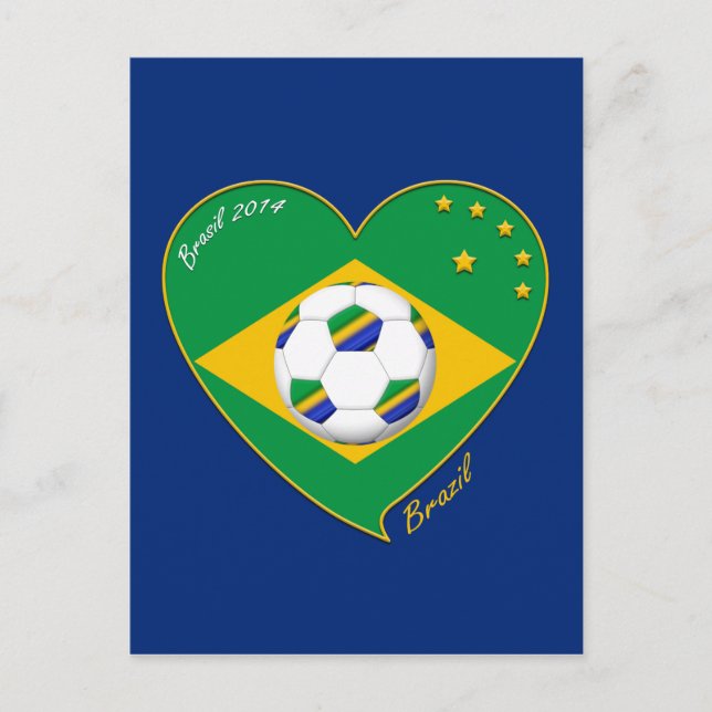 Carte Postale L'équipe nationale brésilienne de football. Fútbol (Devant)