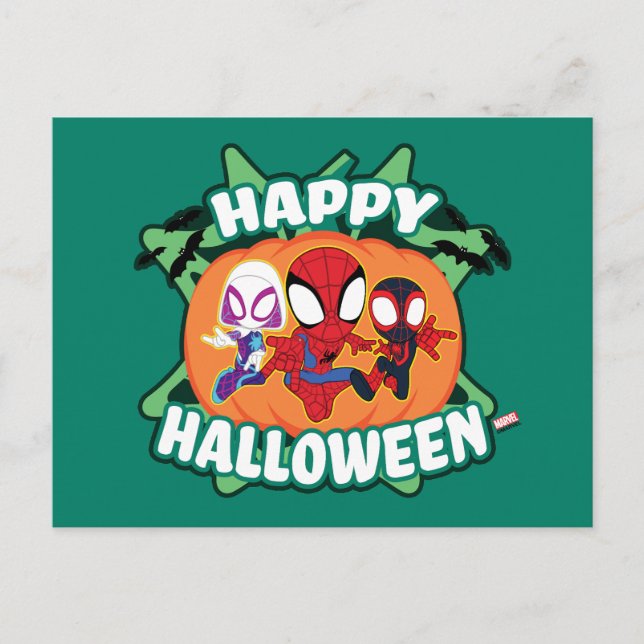 Carte Postale L'équipe Spidey Joyeux Halloween (Devant)