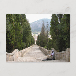Carte Postale Les 365 marches de Calvario à Pollenca Mallorca