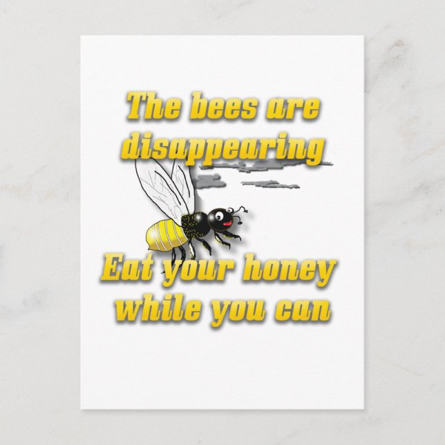 Carte Postale Les abeilles disparaissent drôle (Devant)
