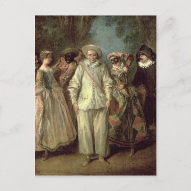 Carte Postale Les acteurs du dell'Arte de Commedia (Devant)