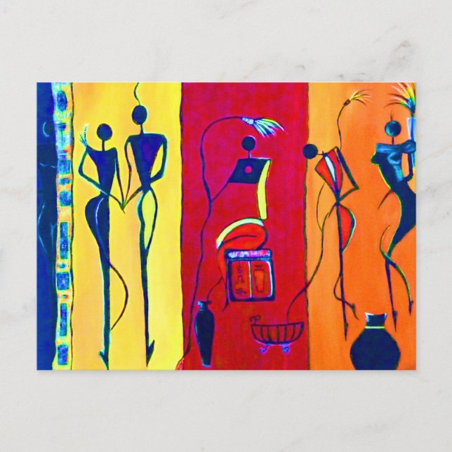 Carte Postale Les Africains font de l'art dans leurs phases de v (Devant)