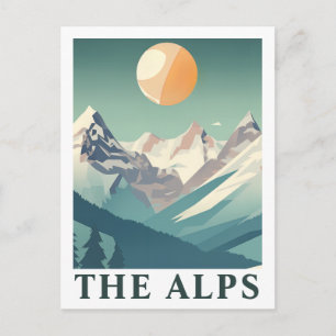 Carte Postale Les Alpes Soleil Géométrique Montagne Européenne d