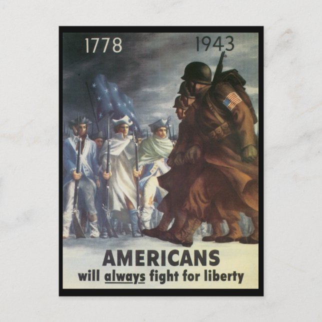 Carte Postale Les Américains combattent la Seconde Guerre mondia (Devant)