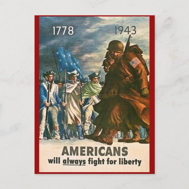 Carte Postale Les Américains combattront toujours pour la libert (Devant)
