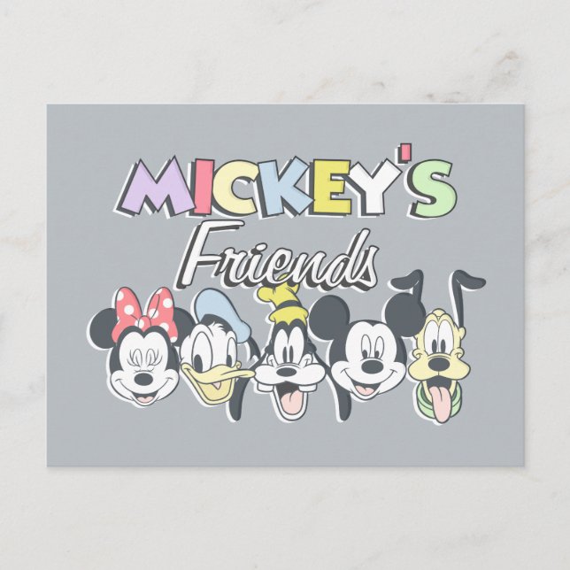 Carte Postale Les amis de Classique Mickey (Devant)